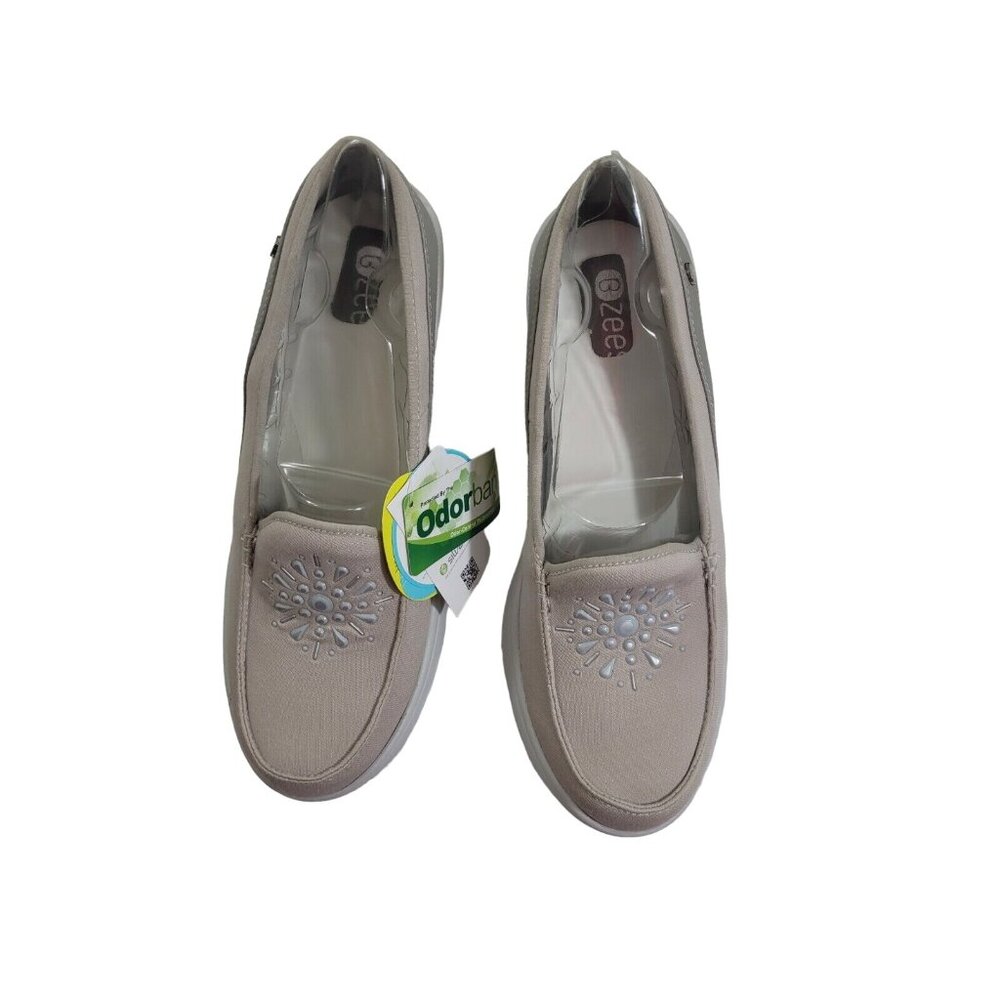 Bzees Women's Size 10 W taupe Embellished Comfort Soft Arch Support Slip On (928
